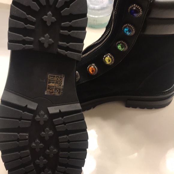 Kurt Geiger London- Black rain-bow Bobby leather ankle boots - Picture 4 of 4